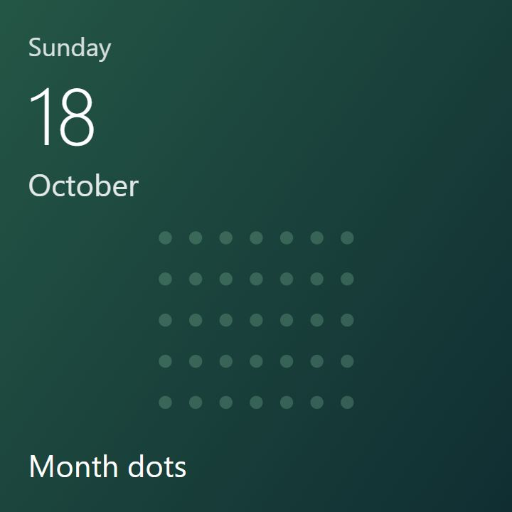 Month dots live tile