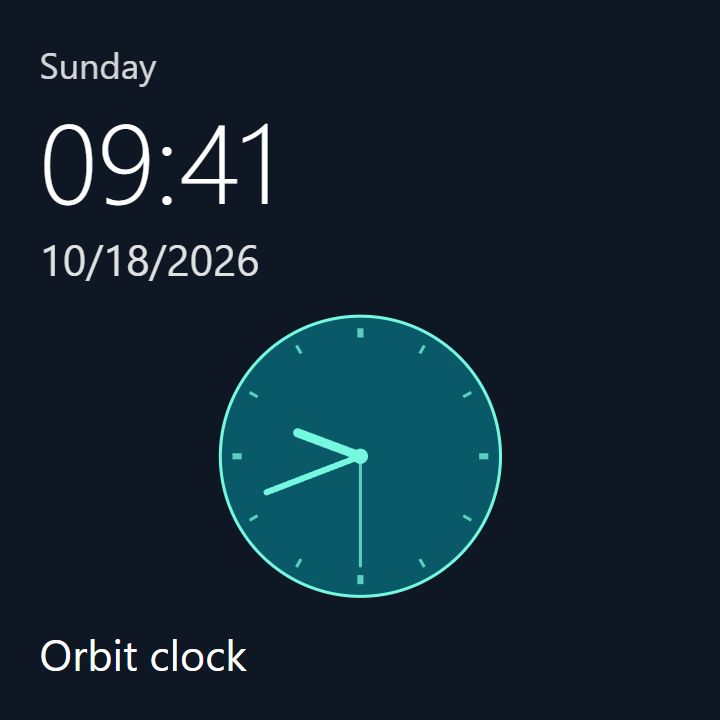 Orbit clock live tile
