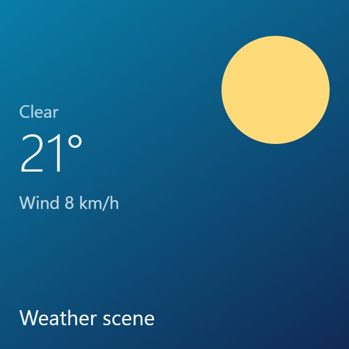 Weather scene live tile